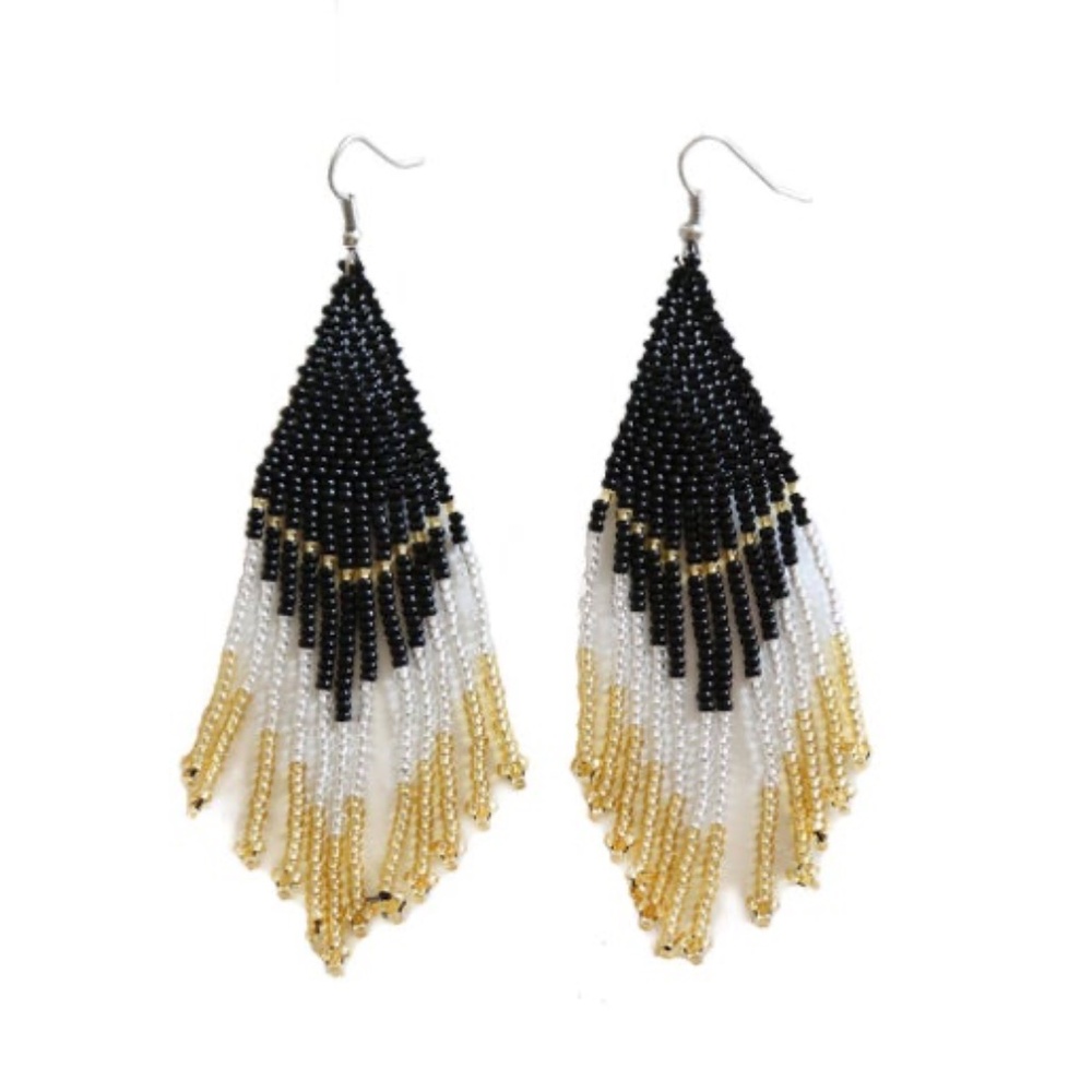 FOSTERIE Caviar Beaded Earrings - NEW WITH TAGS